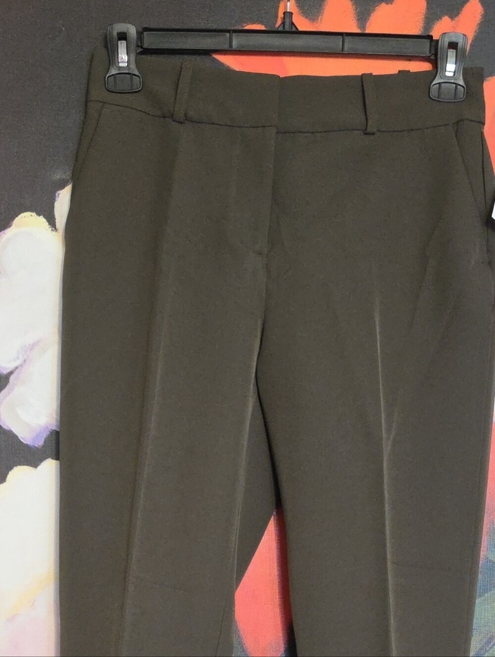 Olive Straight-Leg Work Pants